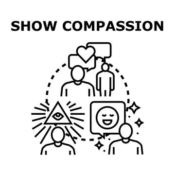 Showing compassion empathy and helping people concept Stock Illustration