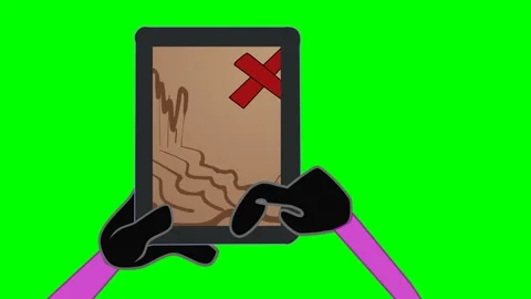 Showing complete map of treasure or right and wrong movement path by tablet Stock Footage 285951609