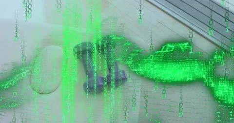 Showing computer input area with white mouse, keyboard and notebook at desk, Stock Photos