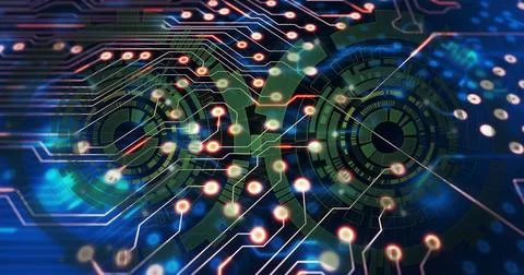 Showing concentric UI elements with segmented rings in digital interface with 스톡 일러스트