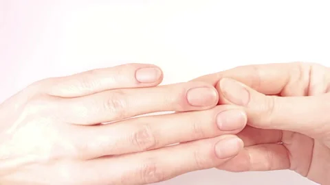 Showing the correct shape of healthy natural nails.  Stock Footage 256974061