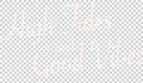 Is showing cursive type saying High Tides and Good Vibes on transparent Stockillustratie