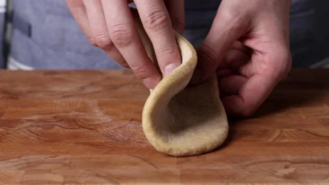 Showing Dough Thickness Front View Close Up Stockbeeldmateriaal 334337006