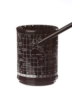 Showing europe on map with pointer 写真素材