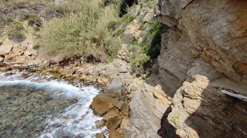 Showing, exploring Nerja city, coast, beaches. Spain, Europe Stock Footage 313451246
