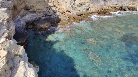 Showing, exploring Nerja city, coast, beaches. Spain, Europe Stock Footage 313451247