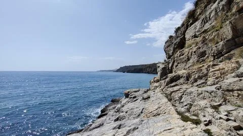 Showing, exploring Nerja city, coast, beaches. Spain, Europe Stock Photos