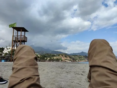 Showing, exploring Nerja city, coast, beaches. Spain, Europe Stock Photos