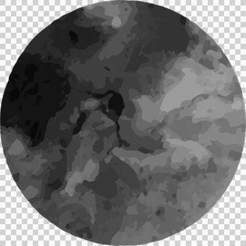 Showing flat design circular cratered lunar surface with mare regions, Stock Illustration