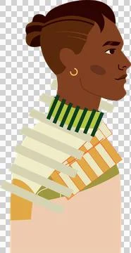 Showing flat design man with shaved undercut bun, gold hoop and collar on Ilustração Stock