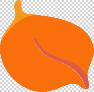 Showing flat design orange shape with top left tip and curved stripe on Stock Illustration