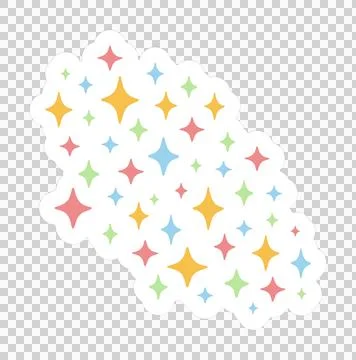 Showing flat design sparkle cluster over transparent background with colorful Ilustração Stock