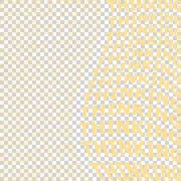 Showing flat design typographic pattern featuring warped CREATIVE and THINKING イラスト素材