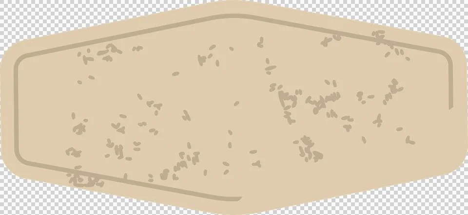 Showing flat irregular six-sided beige polygon with distressed texture on Stock Illustration