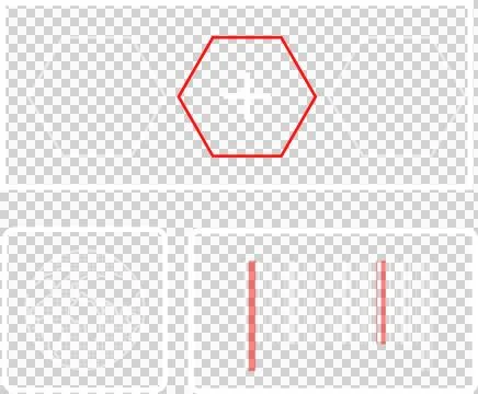 Showing flat three hexagons featuring central red plus above globe, barcode, Stock Illustration