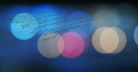 Showing floating software code lines in digital environment, with defocused blue Stockillustratie