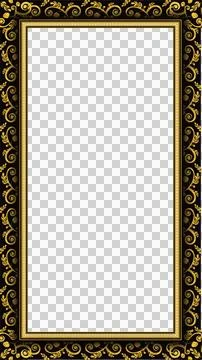 Showing gold baroque frame with scroll leaf floral accents around teal center on 스톡 일러스트