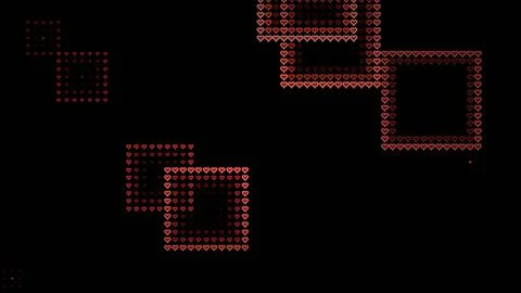 Showing heart patterns in red and black on a dark background 스톡 일러스트