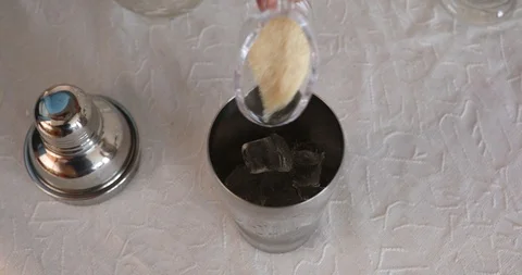 Showing how to make Shakerato Stock Footage 106907172