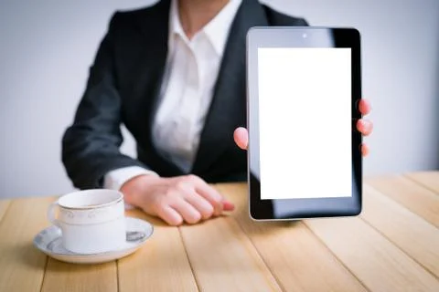 Showing information with table pc Stock Photos