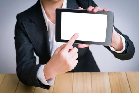 Showing information with table pc Stock Photos