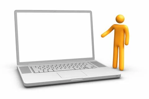 Showing laptop Stock Illustration