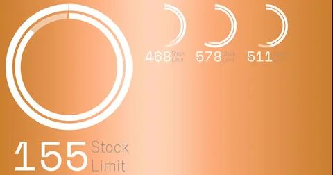 Showing large double-ring gauge marking 155 Stock Limit on warm orange gradient, Ilustração Stock