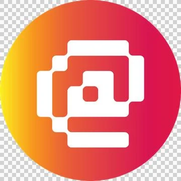 Showing nested white rectangles icon on round gradient from yellow to pink, Stock Illustration