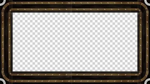 Showing nested wood frames vector art with rivets, blue-gray panel on Stock Illustration