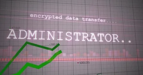 Showing network dashboard on workstation screen, with grid overlay and green Stock Photos