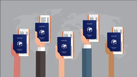 Showing passport holding in hands Stock Footage 280977546