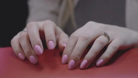 Showing pink nails Stock Footage 267764148
