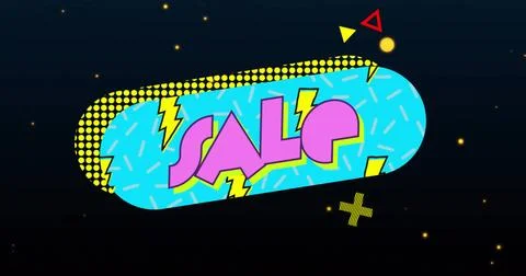 Showing rounded pill banner centered on navy gradient, featuring SALE text, イラスト素材