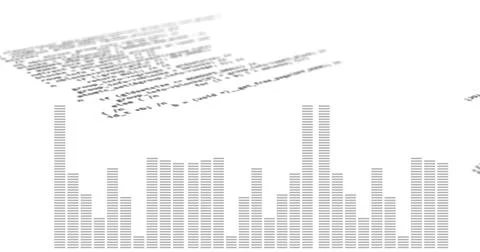 Showing small grey tile array forming equalizer on white surface with blurred Foto stock