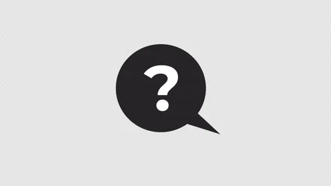 Showing up speech bubble question mark bw 2D object animation Stock Footage 255310319