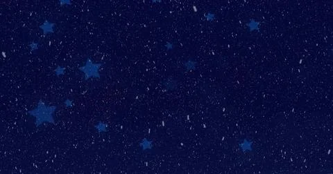 Showing stylish starry design shining over navy backdrop with blue stars, white Stock Illustration