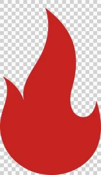 Showing stylized red flame in flat vector with transparent background featuring 스톡 일러스트