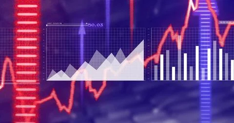 Showing translucent grid with gray area and white bars on digital dashboard, red Stock Illustration