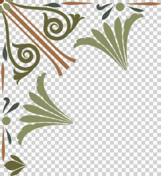 Showing vector scroll with three fan motifs  and  ribbons on transparent canvas, イラスト素材