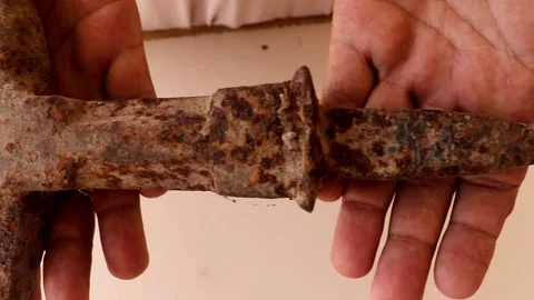 Showing a very rusty anvil Stock Footage 150716615