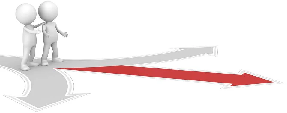 Showing the way. Ilustración de archivo