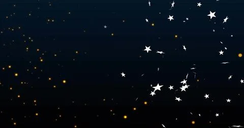 Showing white star cluster trailing streaks on right dark gradient with warm Stock Illustration