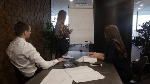 Showing work reports Stock Footage 96014176