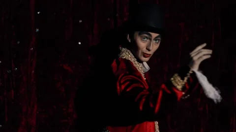 The showman effectively stands  Stock Footage 167126325