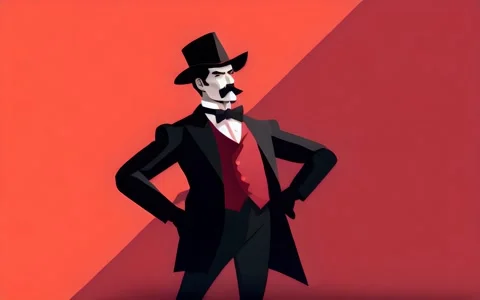 Showman in Top Hat, Abstract Animation, circus, presenter Stock Footage 254216719
