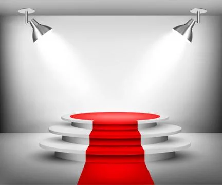 Showroom with red carpet. vector. Illustrazione stock