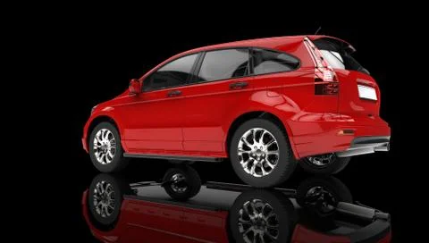 Showroom Red - Side View Stock Illustration