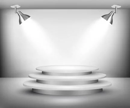 Showroom with spotlights. vector. Stock Illustration