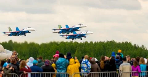 Shows demonstration flight Stock Photos