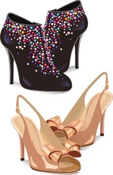 Shows two types of shoes Stock Illustration